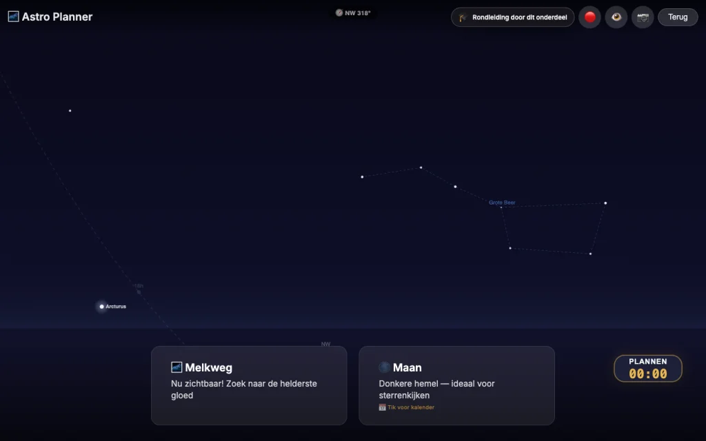 Echte opname van de app-interface