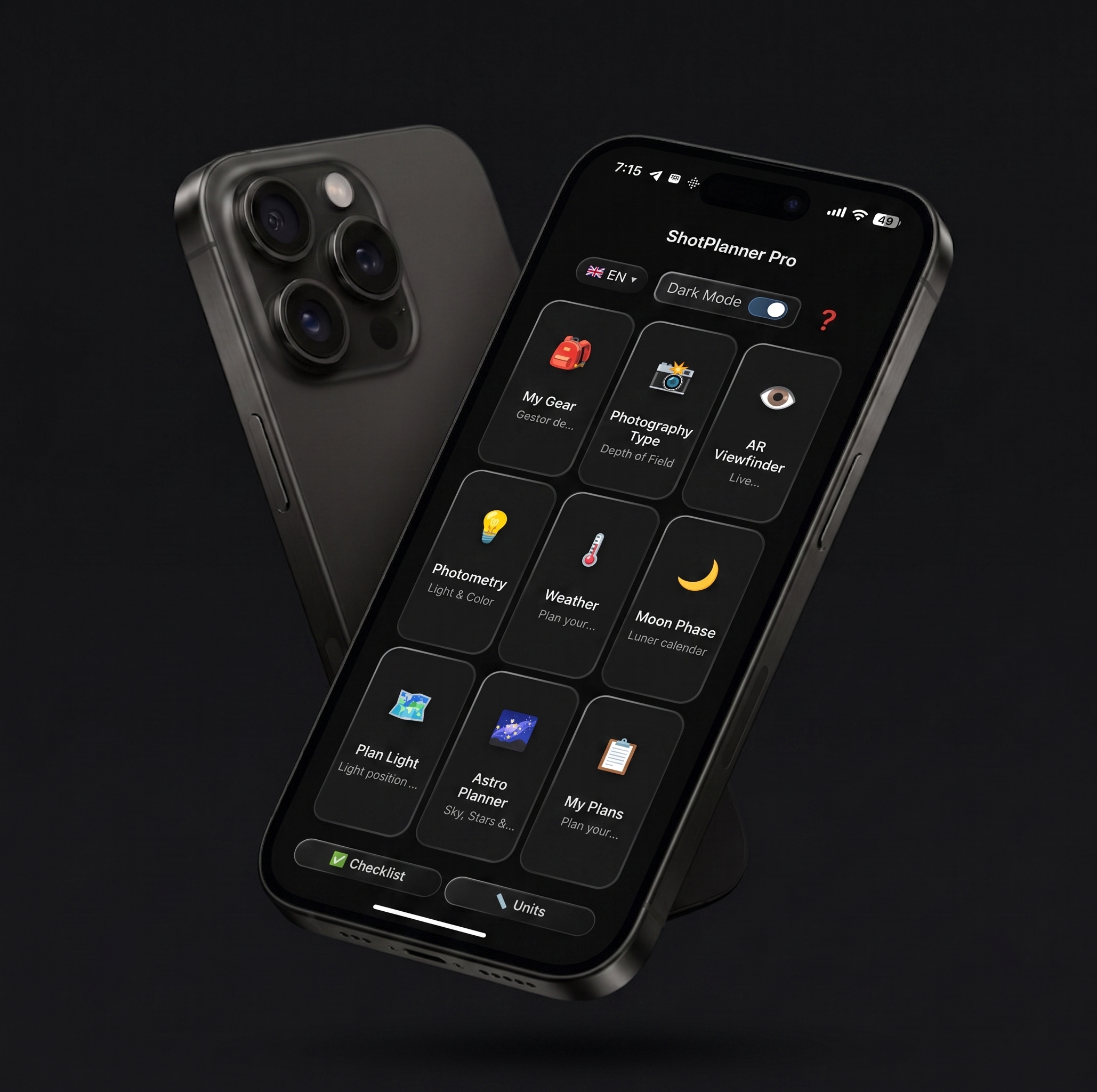 ShotPlanner Pro iPhone Mockup